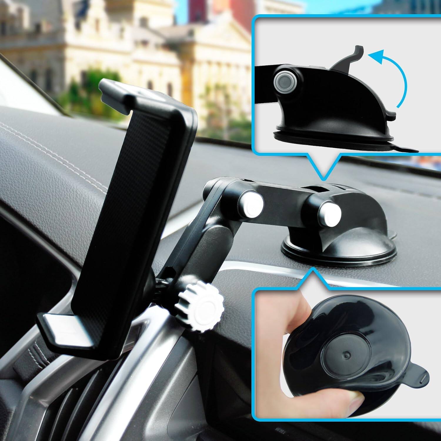 Alt View 8. Esoulk - Tablet and iPad Stand Holder Suction Mount For Car Dashboard Windshield Home Office Use - Black.