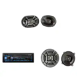 Alpine - UTE-83BT Single Din Source Unit w/ DB522 5.25" & DB692 6x9" Speaker Bundle - Black/Gray