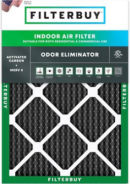 Filterbuy - 20x22x1 MERV 10 Odor & Allergy Defense, Electrostatic Pleated HVAC AC Furnace Air Filters Replacement (1-Pack) - Black