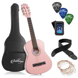 Ashthorpe - Beginner Acoustic Guitar Package - Starter Kit - Pink