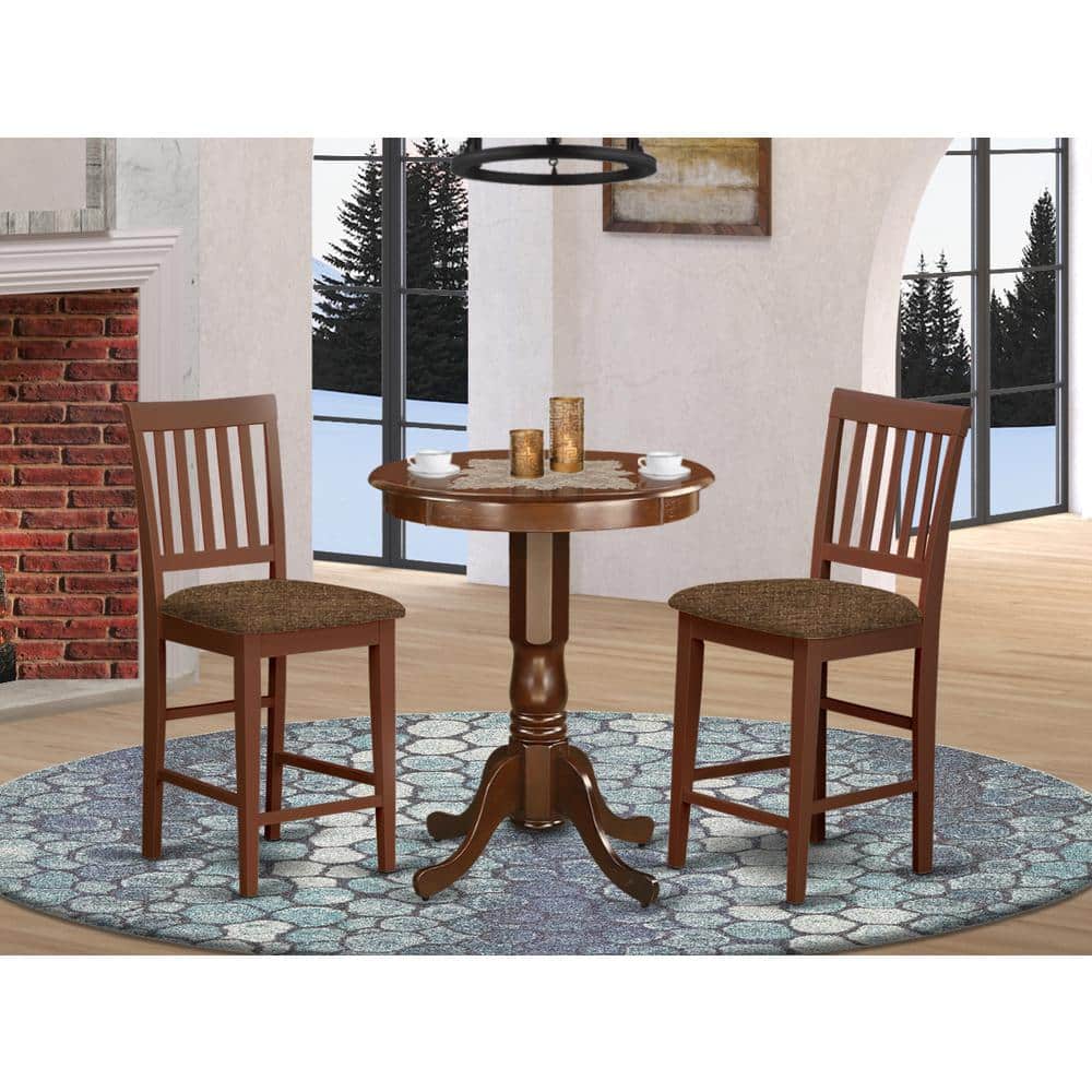 East West Furniture - EDVN3-MAH-C 3 PC pub Table set-pub Table and 2 Dining Chairs - Mahogany price history on PriceWatchPro