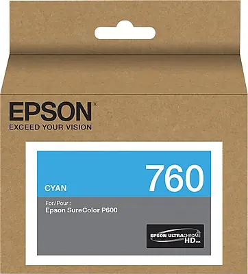 EPSON
EXCEED YOUR VISION
CYAN
760
For/Pour:
Epson SureColor P600
EPSON ULTRACHROME HD