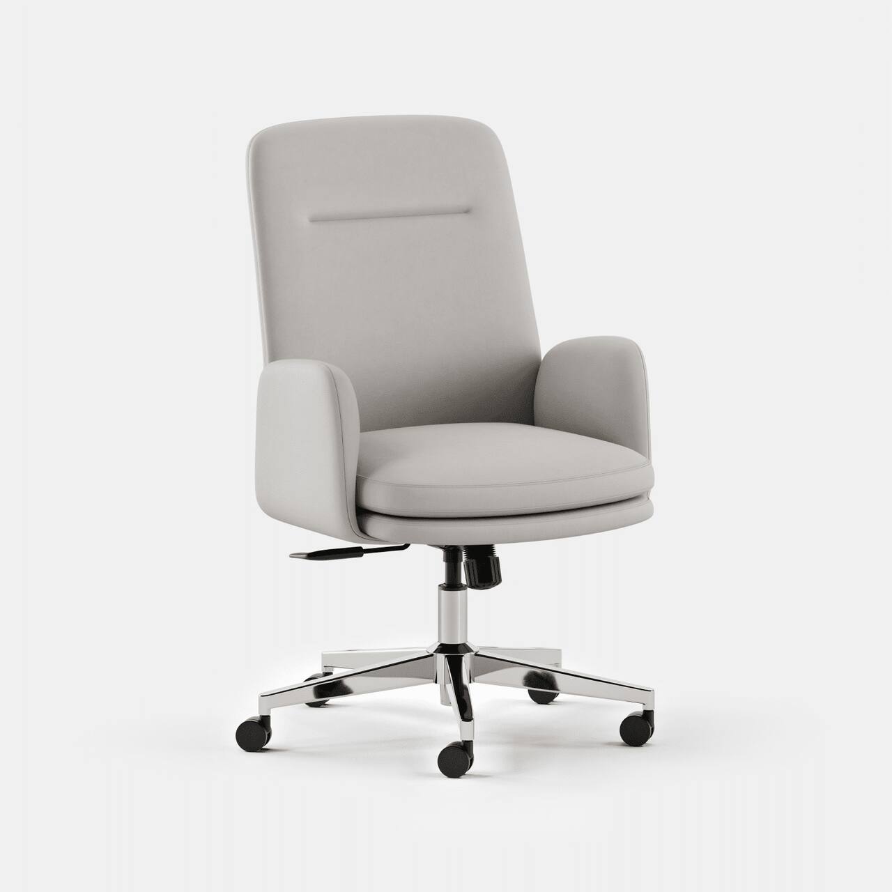 Angle. Branch Furniture - Branch Vegan Leather Softside Mid-Century Modern High Back Office Chair – Adjustable Height, Cloud-Like Comfort - Limestone.