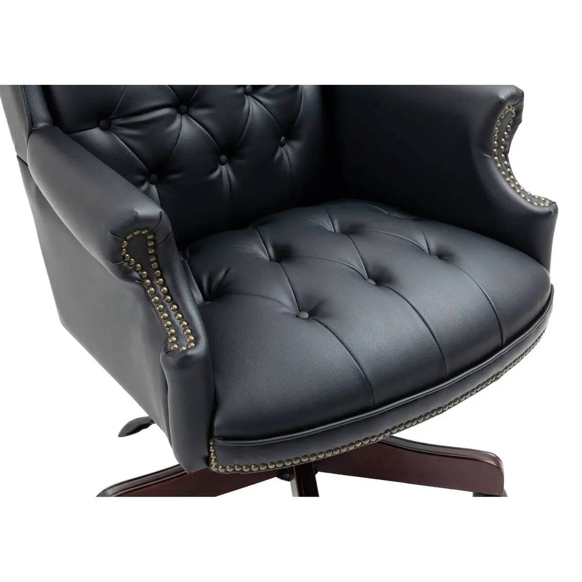 Alt View 6. Platinum-Level - Black PU Leather Executive Chair for Discerning - Black.