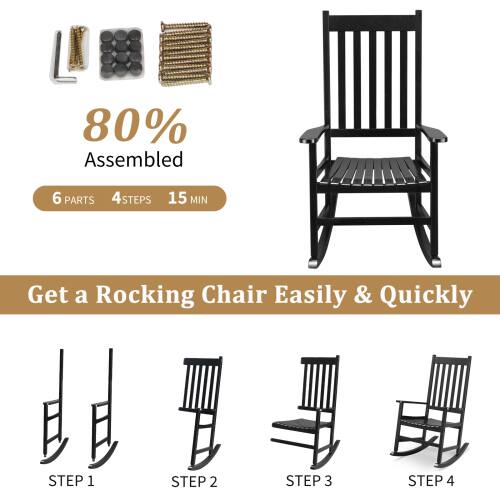 80% Assembled  
6 PARTS  
4 STEPS  
15 MIN  

Get a Rocking Chair Easily & Quickly  

STEP 1  
STEP 2  
STEP 3  
STEP 4