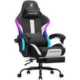 GTPlayer - Gaming Chair with RGB LED Lights Breathable Fabric Ergonomic High Back Computer Chair - RGB Black