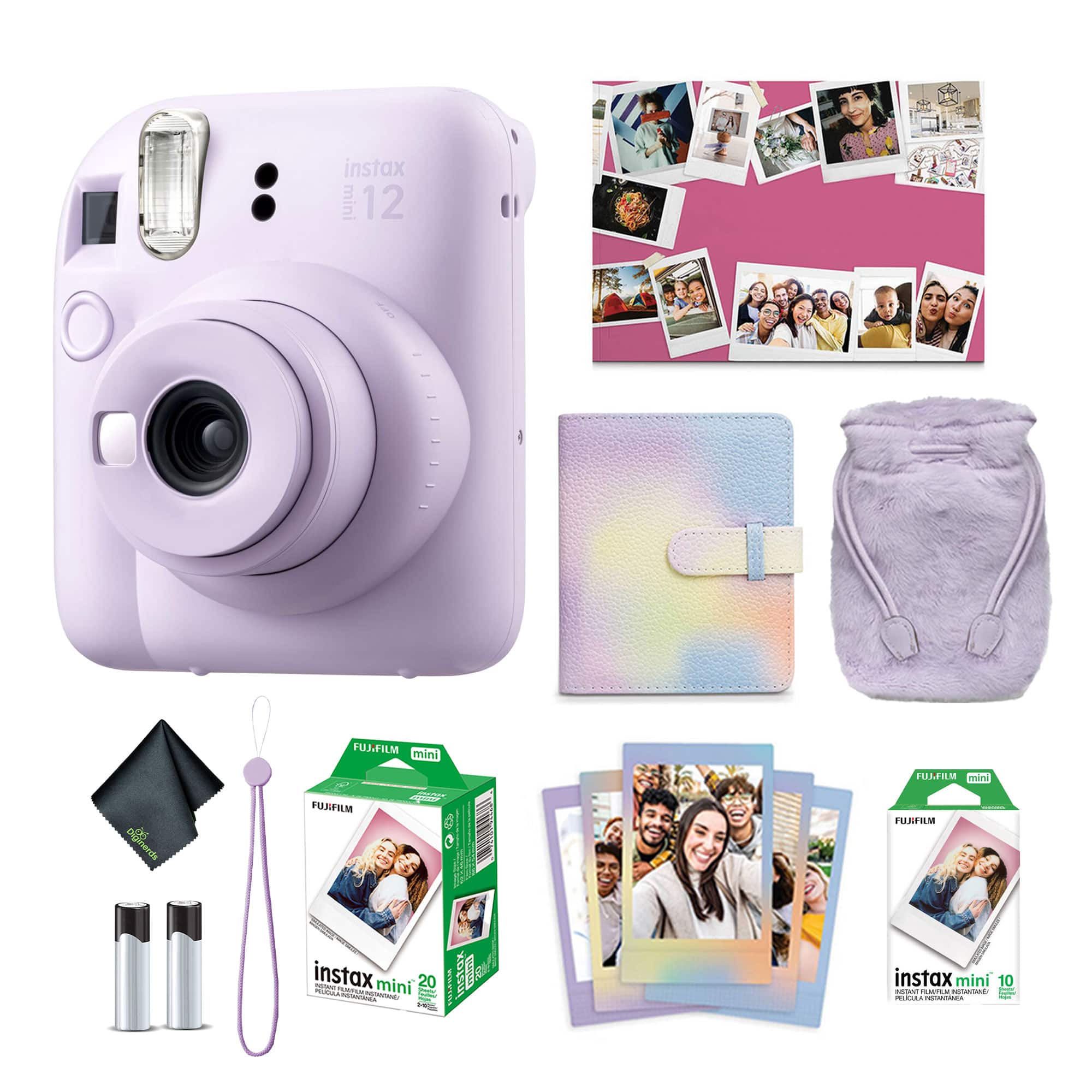 Bundle - Fujifilm - INSTAX MINI 12 Instant Film Holiday Camera - Lilac Purple