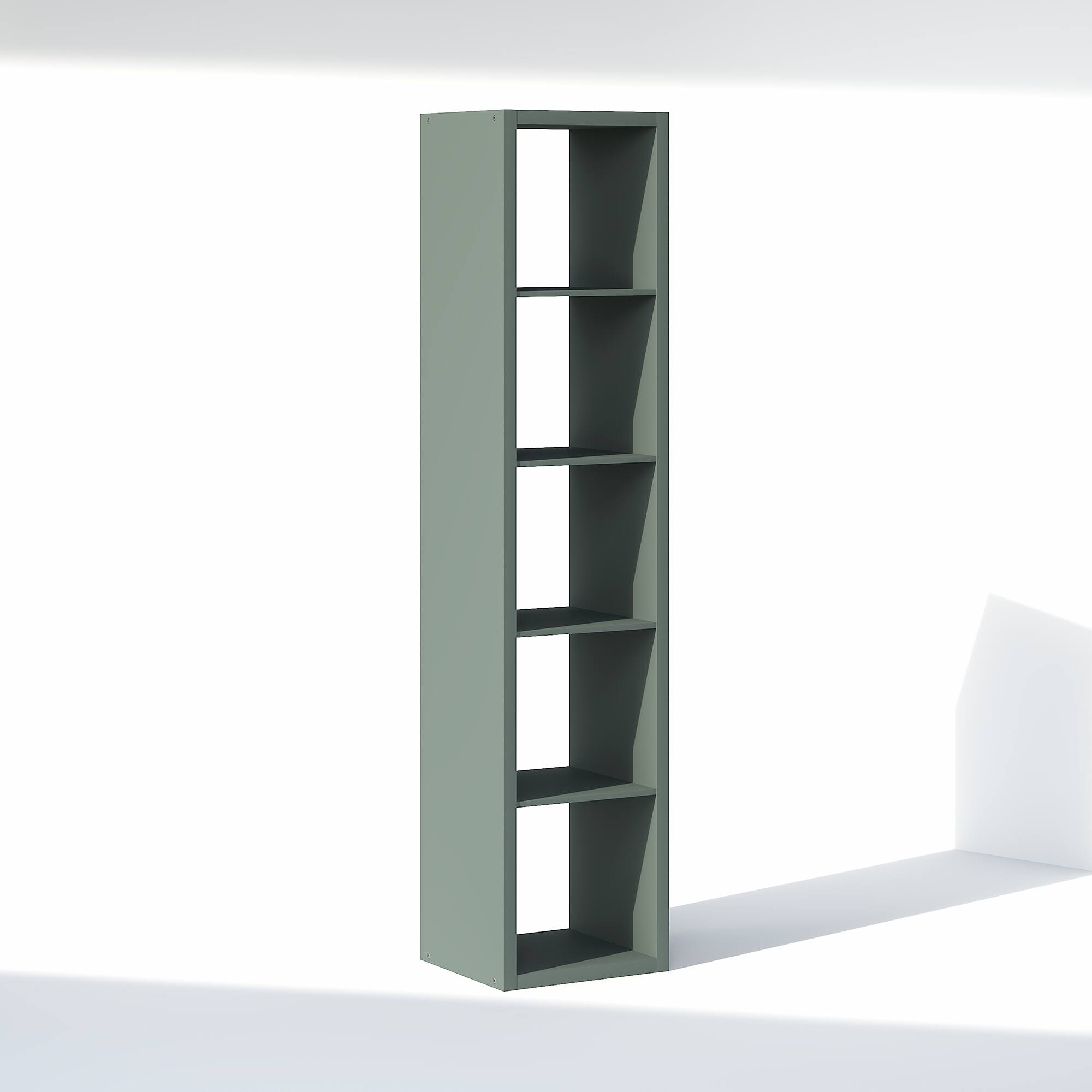 Alt View 4. Furinno - CUBIC Closet Organizers, 5-Cube Modular Organizer, Open Shelf, Extra Thick Frame, for Wardrobe, Bedroom, Living Room - Sage Green.