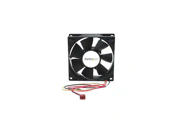 Front. StarTech.com - StarTech.com 80x25mm Dual Ball Bearing Computer Case Fan with TX3 Connector - Black (FANBOX2) - Black.