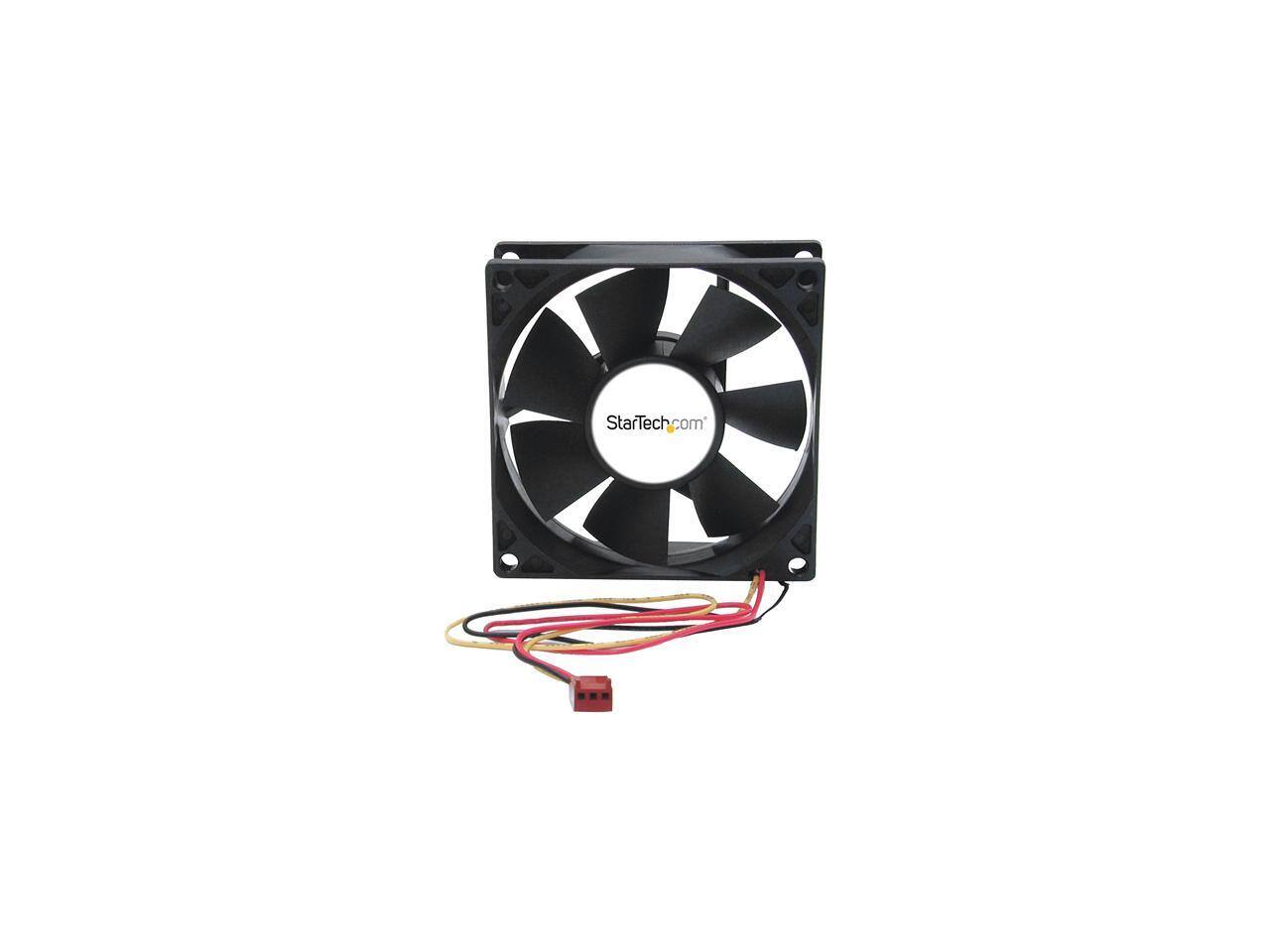 Front. StarTech.com - StarTech.com 80x25mm Dual Ball Bearing Computer Case Fan with TX3 Connector - Black (FANBOX2) - Black.