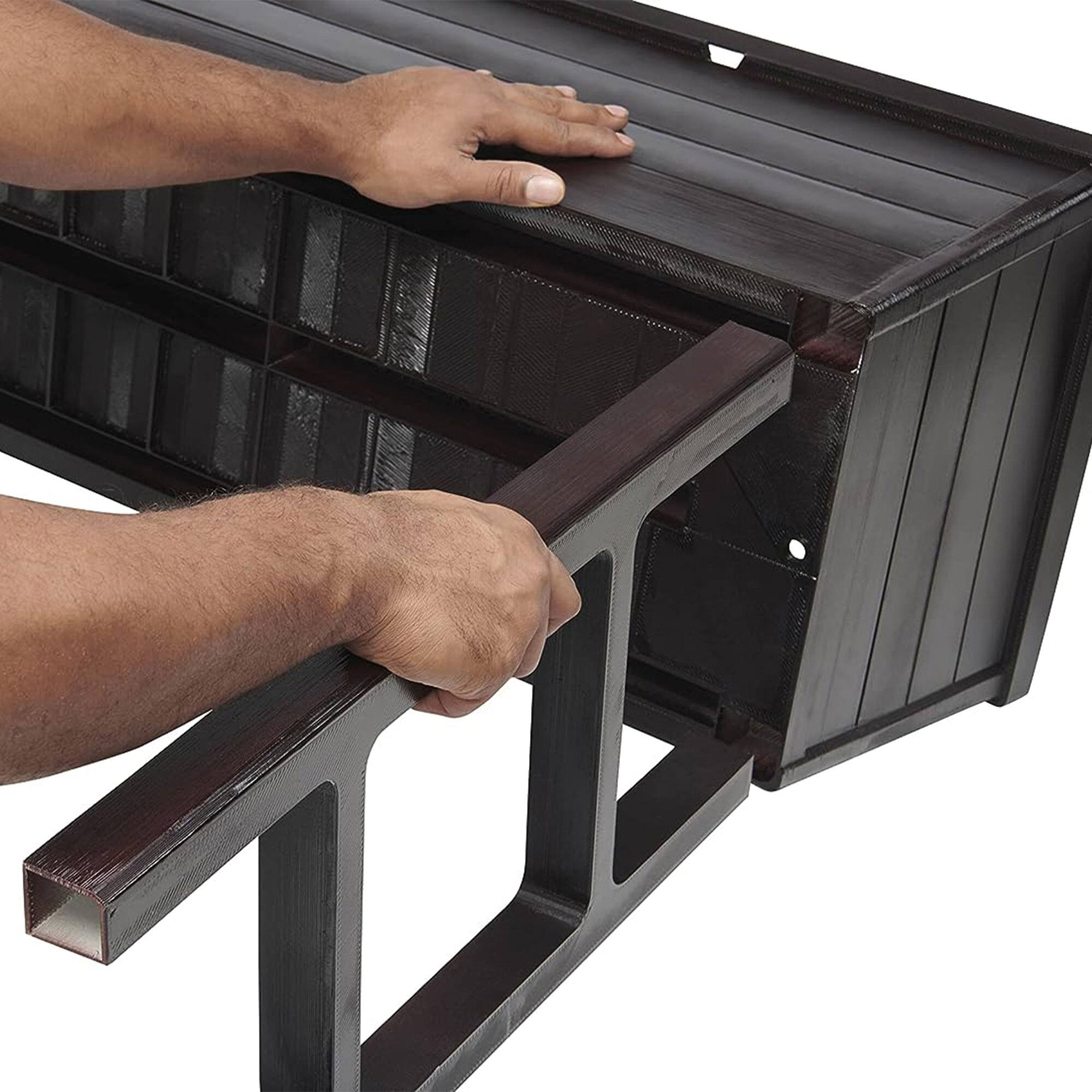 Alt View 8. Polymer Outdoor Products - Polymer Outdoor Products 14.5" L x 32.25" W x 31.12" H Raised Garden Bed, Brown - Brown.