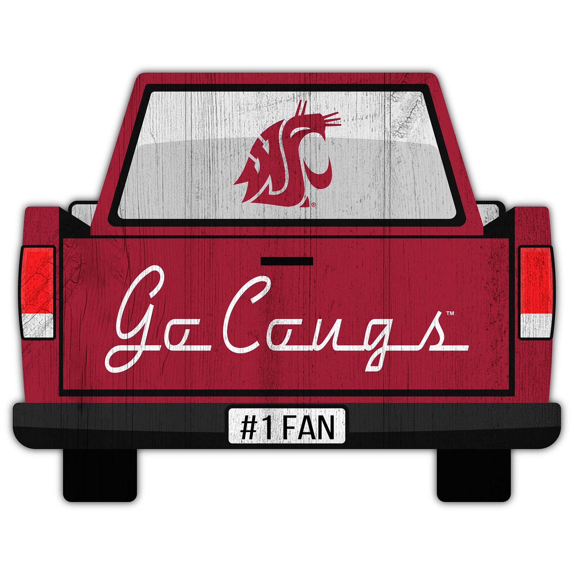 Washington State Cougars 12'' x 12'' Truck Back D-cor
