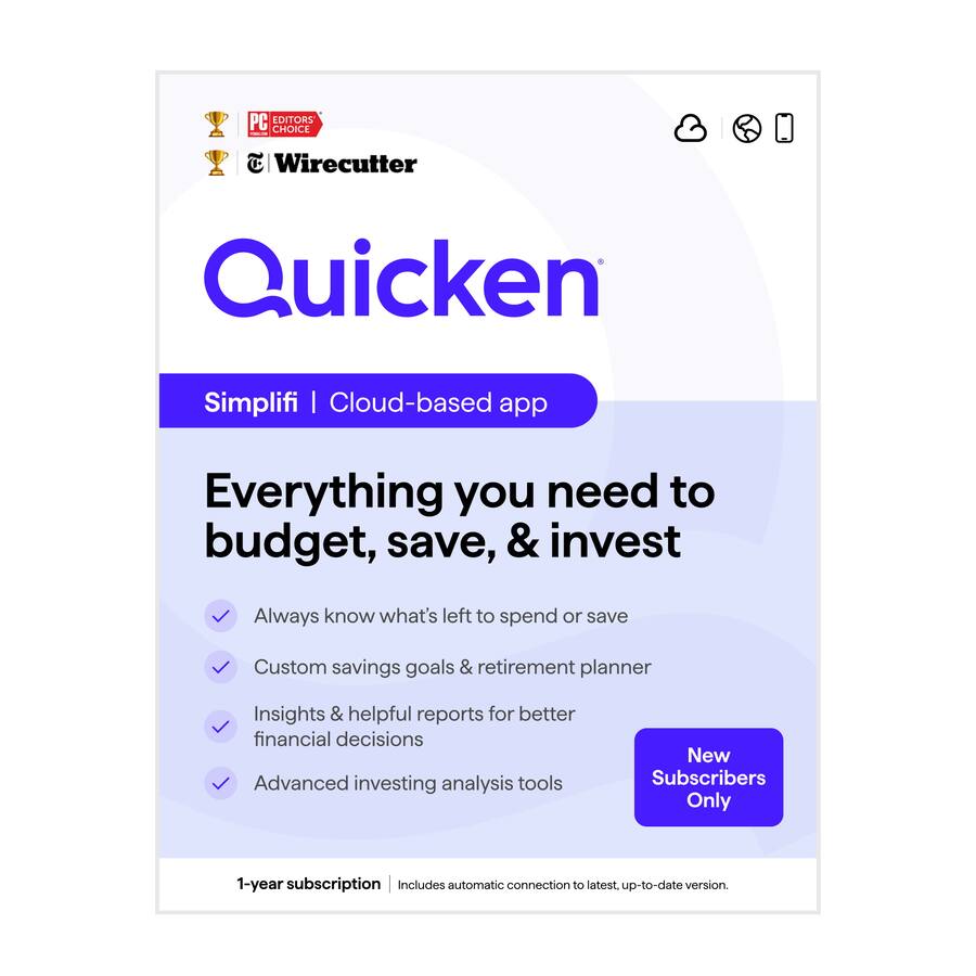 Quicken Simplifi Personal Finance for New Subscribers, 1 Year ...
