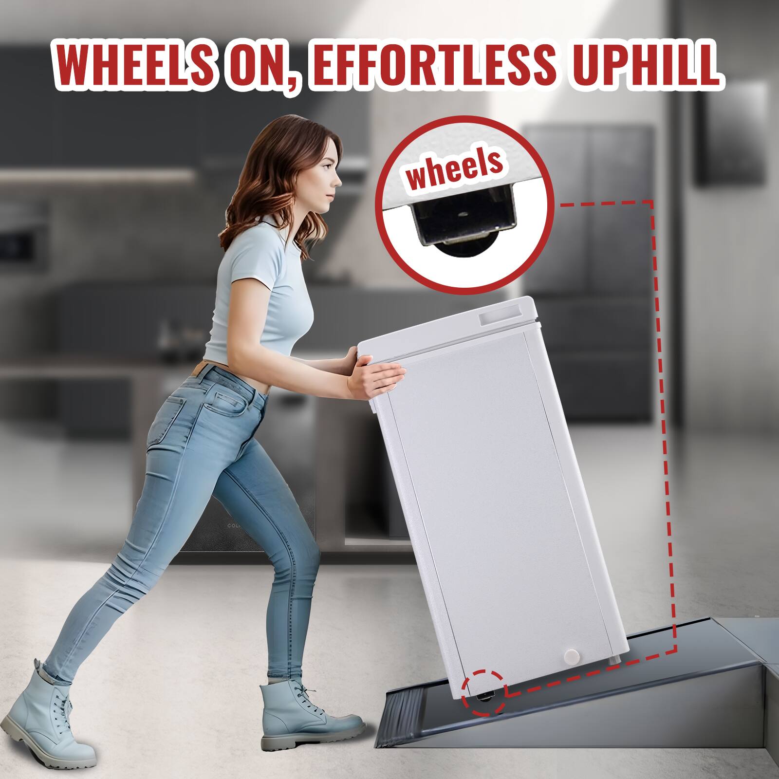 WHEELS ON, EFFORTLESS UPHILL  
wheels