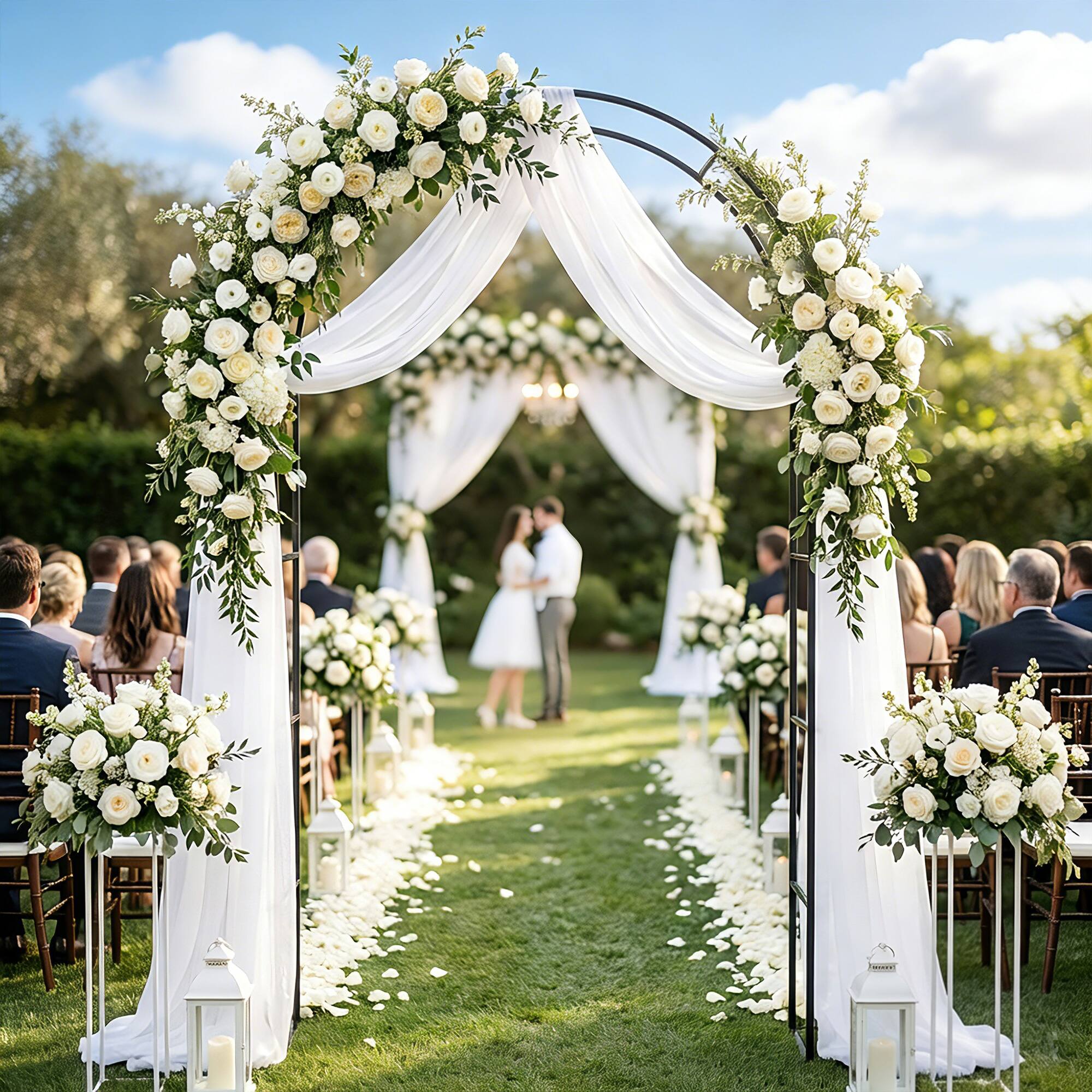 Alt View 7. Outsunny - ft Steel Garden Arch, Garden Arbor Trellis with Large Base for Climbing Plants - Black.