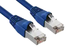 Front. Cable Leader - Cat 6a Ethernet Cable, Shielded F/UTP Patch Cord, 10 Gigabit RJ45, for Server Rack, Switch & NAS - Blue.