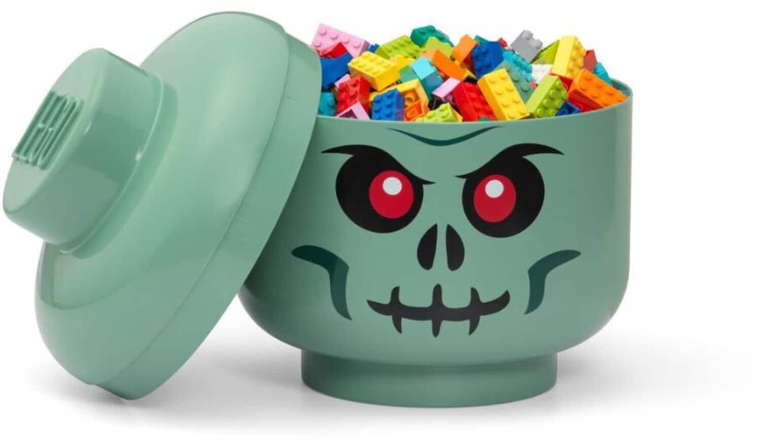 Room Copenhagen - LEGO Large Stackable Storage Head, Green Skeleton - COLLECTABLES - Multicolor