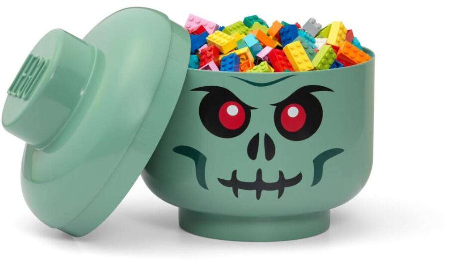 Room Copenhagen - LEGO Large Stackable Storage Head, Green Skeleton - Collectibles - Multicolor