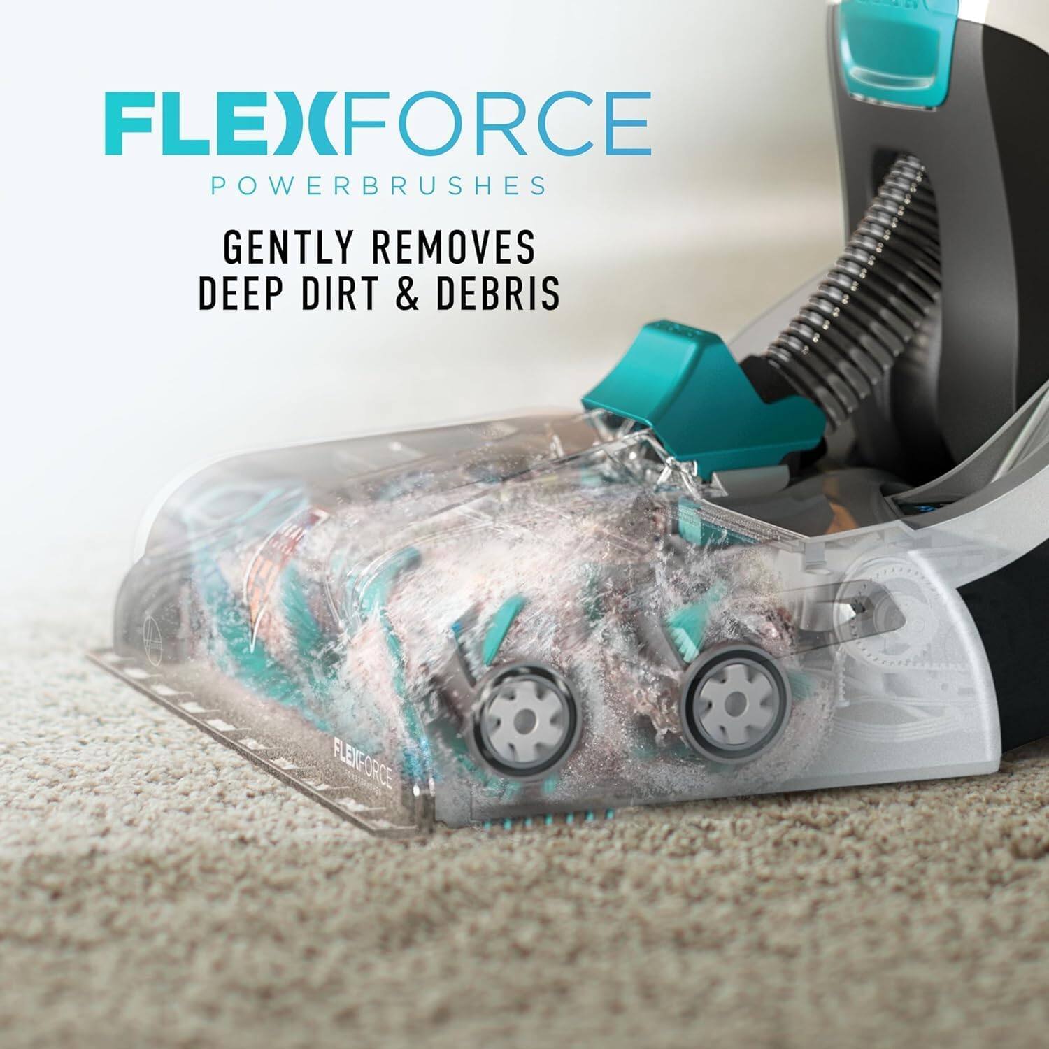 FLEXFORCE  
POWERBRUSHES  
GENTLY REMOVES DEEP DIRT & DEBRIS