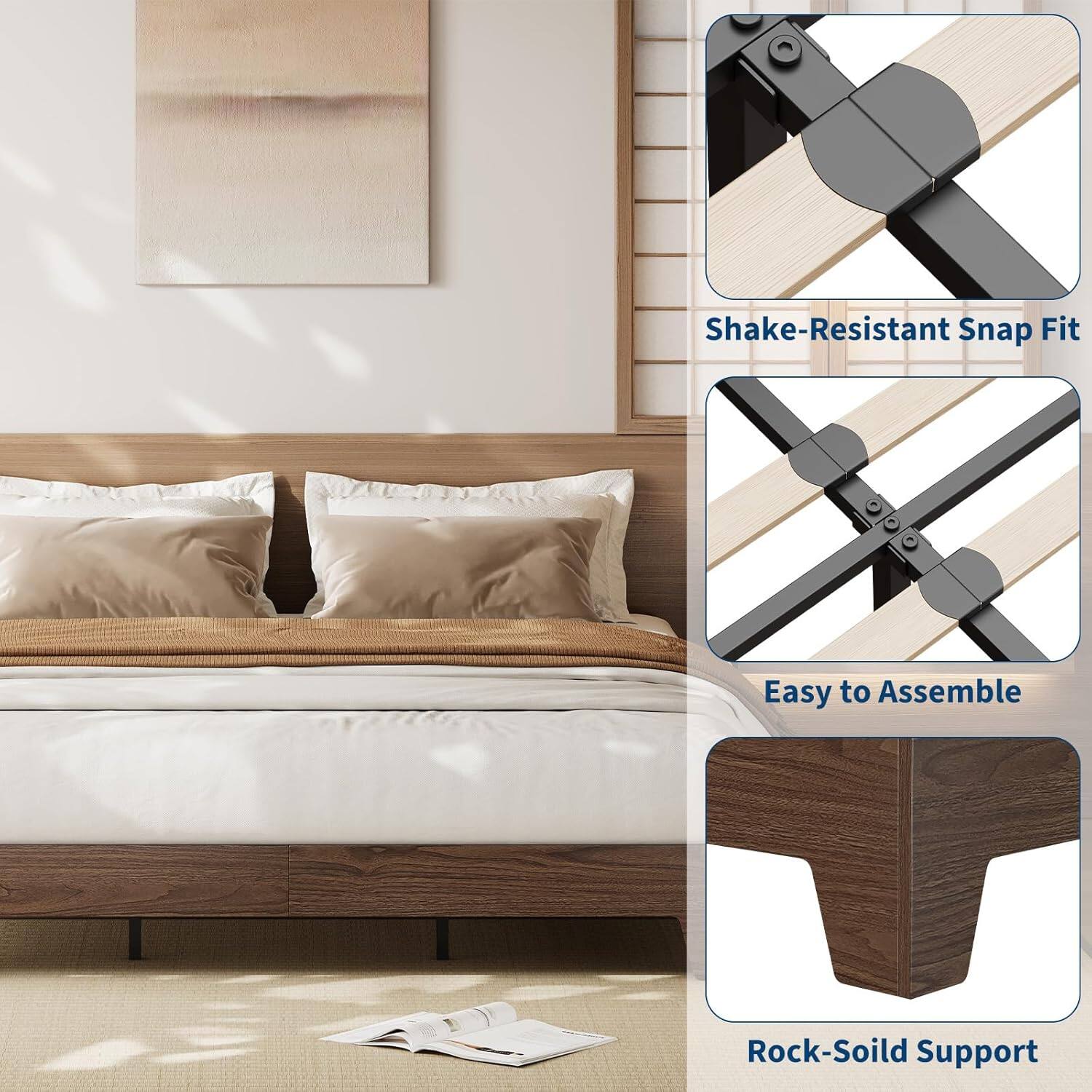 Shake-Resistant Snap Fit  
Easy to Assemble  
Rock-Soild Support