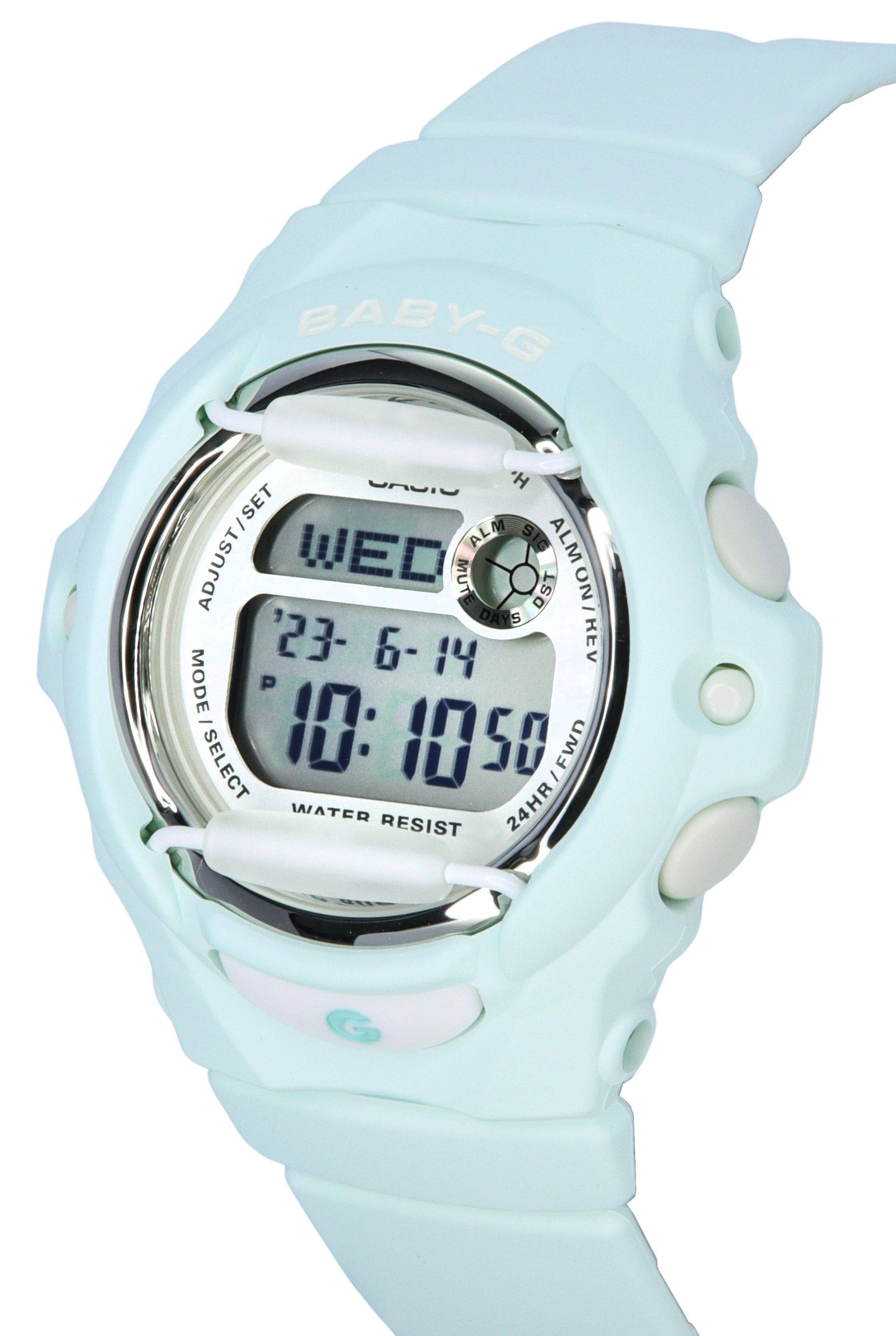 BABY-G WACIV H. SET I ALM S WED SIG ALM ADJUST MUTE DST /NO - 23-6-14 '23- 6- 14 DAYS ON/KEV KEV MODE P I SELECT 10: 1050 / FWD WATER RESIST 24HR
