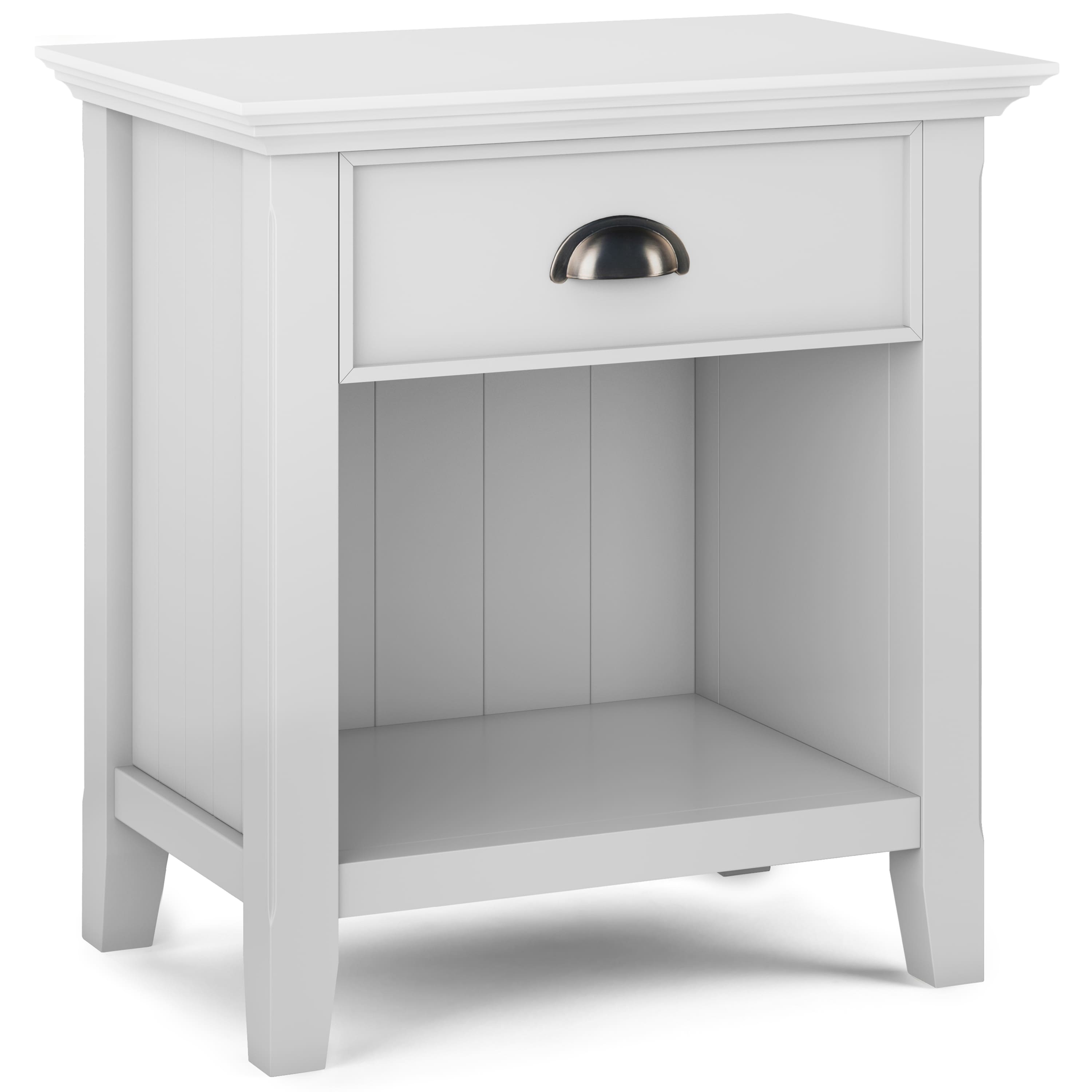 Front. Simpli Home - Acadian Bedside Table - White.