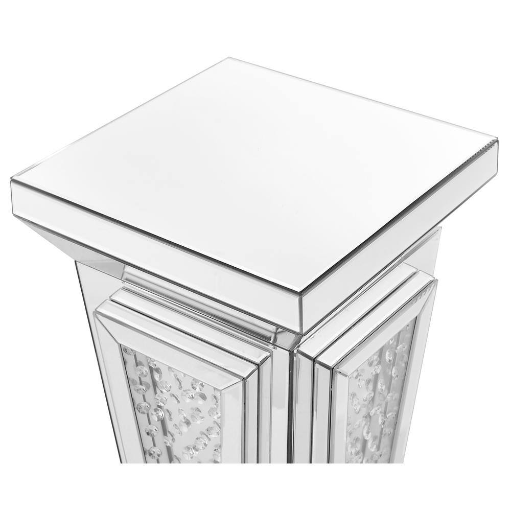 Left. Elegant Decor - 15 inch Crystal End Table In Clear Mirror Finish - Clear.