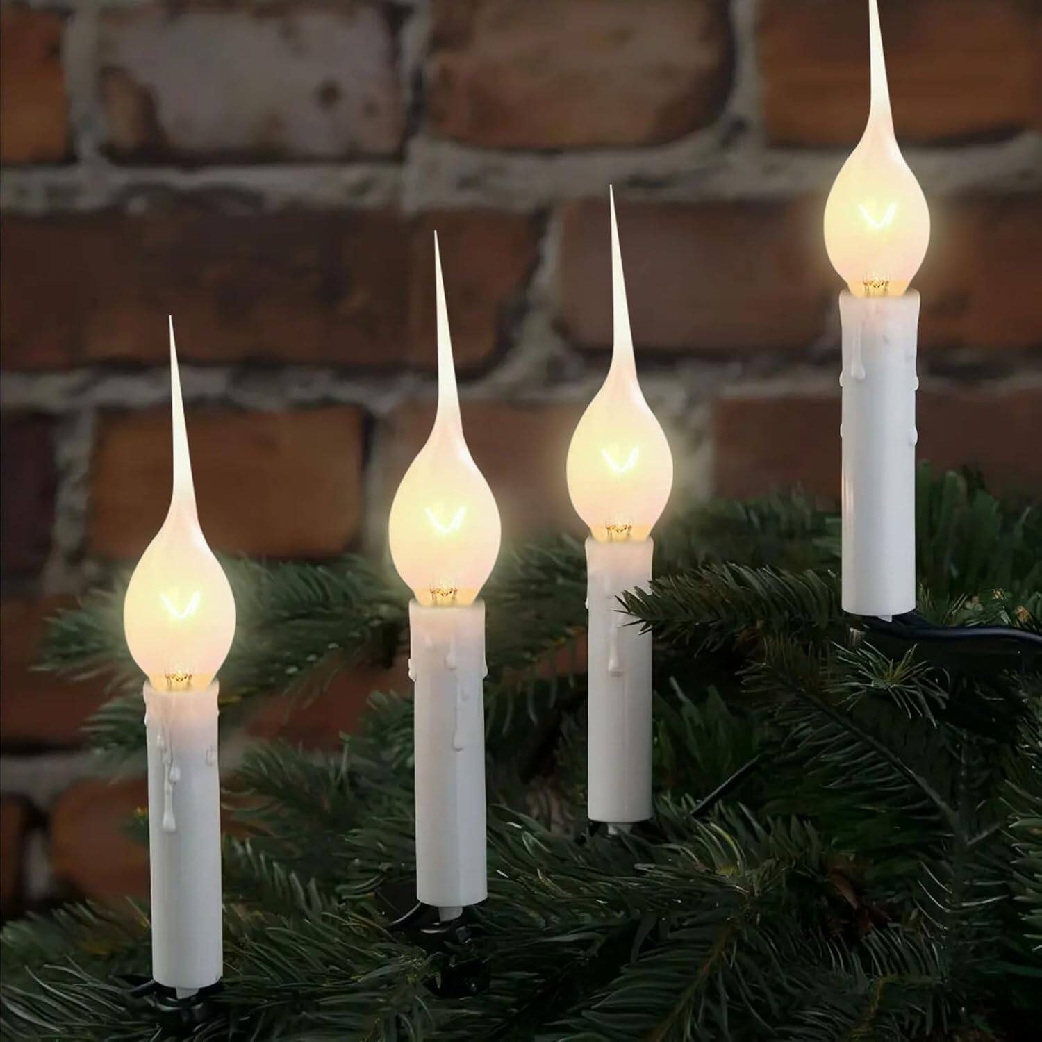 Left. RTMB - Silicone Dipped Candle Bulbs, 5W E12 Candelabra – Soft White, 12 Pack.