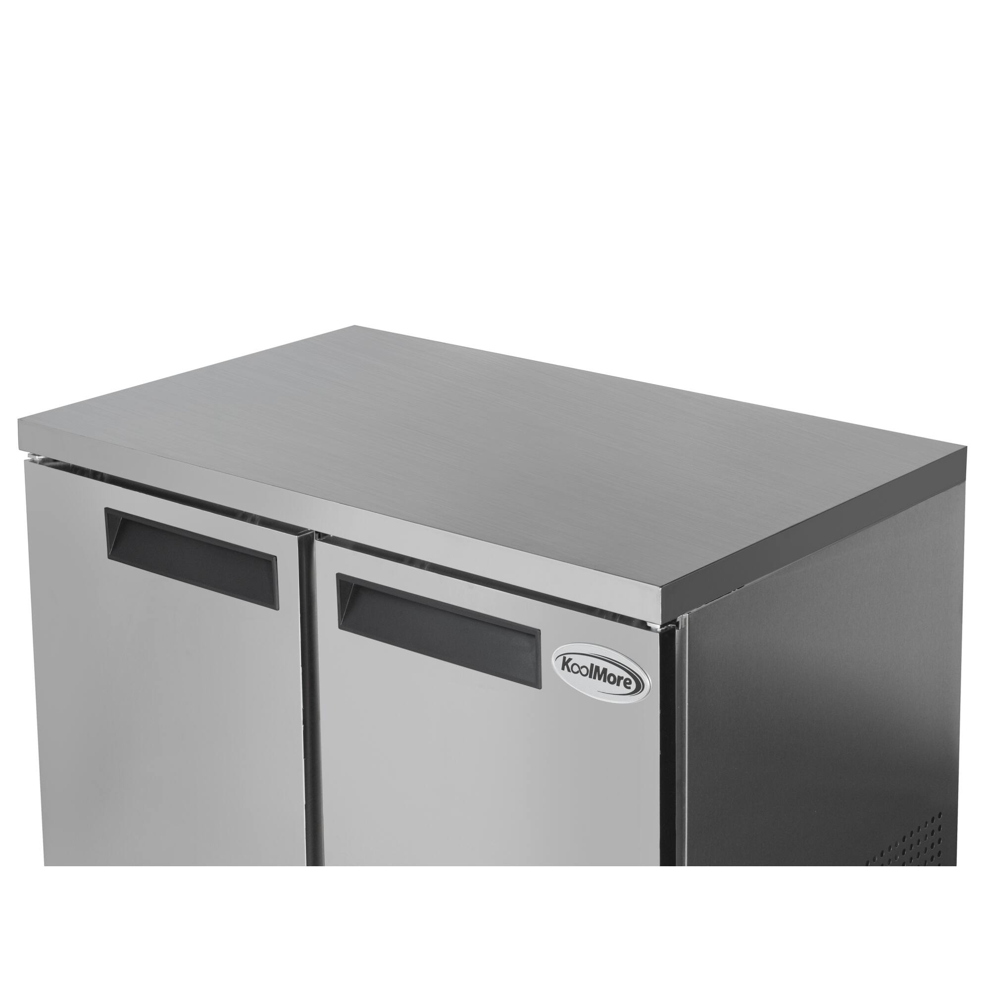 Alt View 3. Koolmore - 48 in. Two-Door Commercial Undercounter Freezer in Stainless Steel with Casters, ETL Listed (KM-UCF-2DSS) - Stainless-Steel.