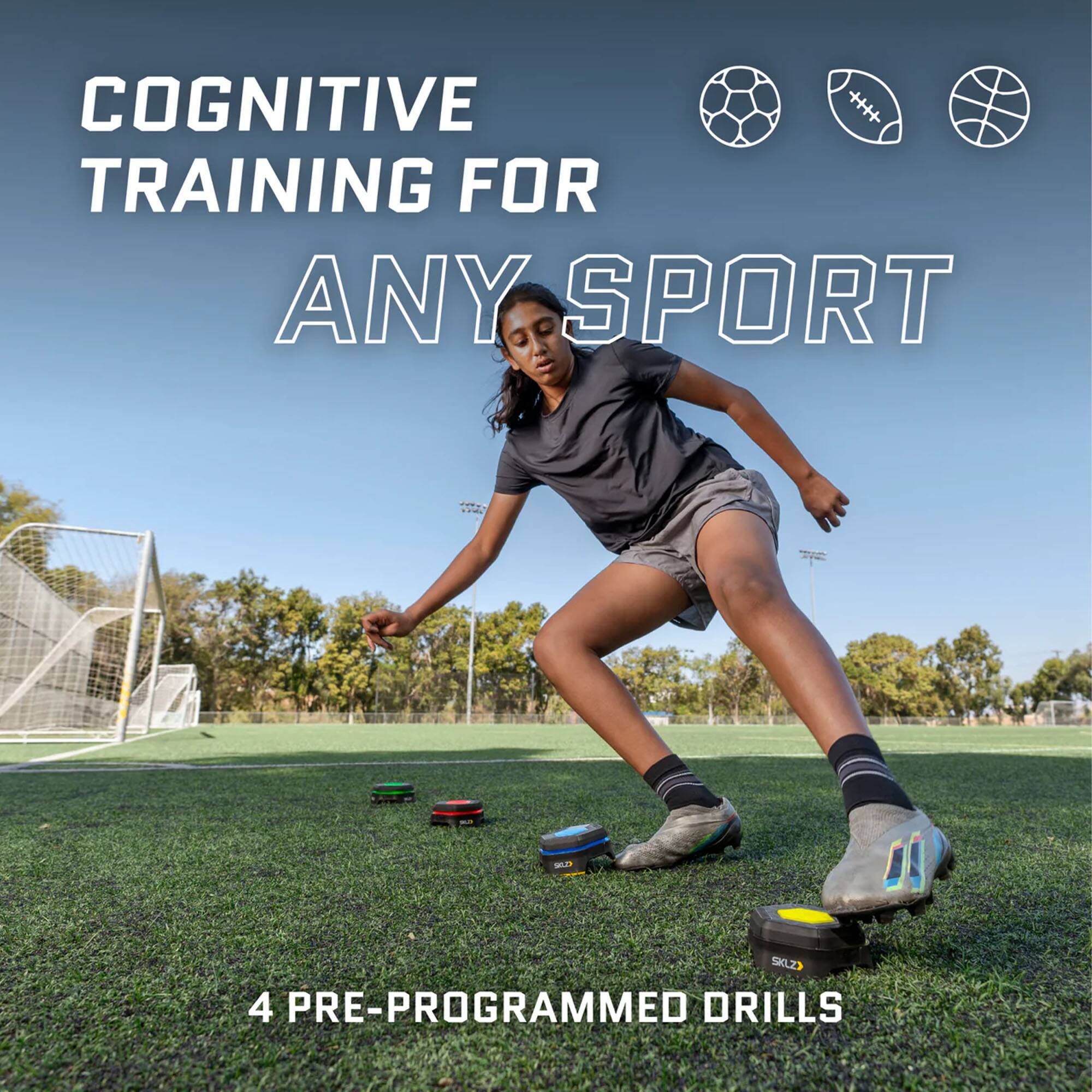 COGNITIVE TRAINING FOR ANY SPORT

4 PRE-PROGRAMMED DRILLS
