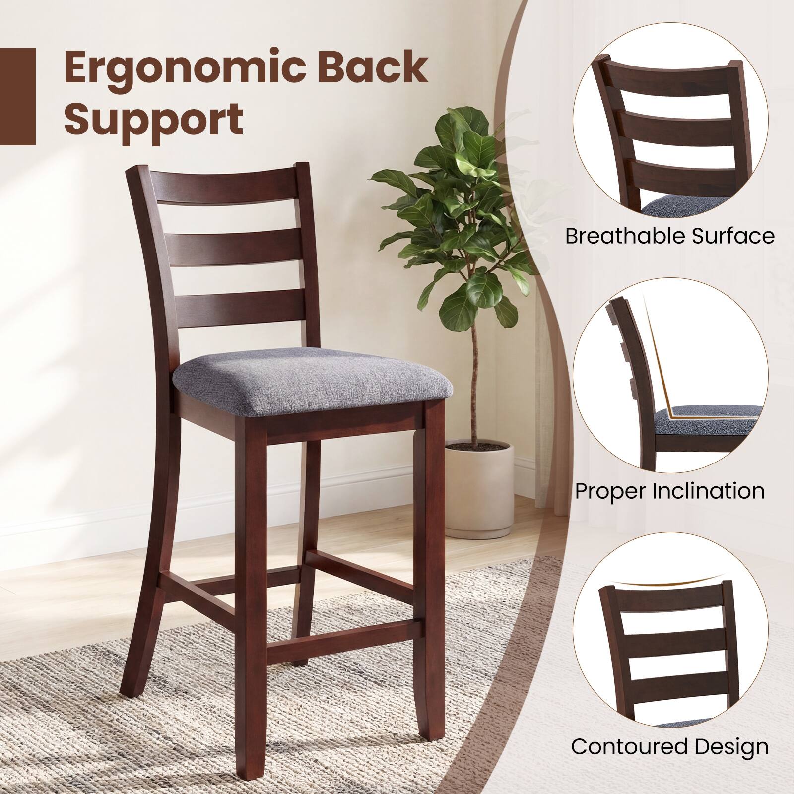 Ergonomic Back Support  
Breathable Surface  
Proper Inclination  
Contoured Design