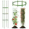 Front. Costway - 2-Pack Garden Trellis 57" Plant Support & Tomato Cages with Adjustable Height - Green.