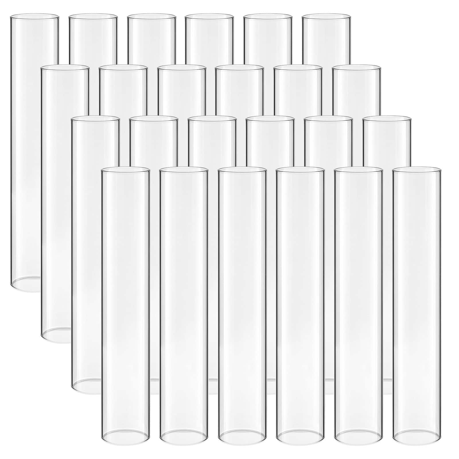 VEVOR - Hurricane Glass Cylinders Set of 24, Φ2.56 x 13.78 in Tall Clear Glass Candle Covers, High Borosilicate Glass Sleeves - Transparent