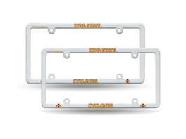 Rico Industries - Iowa State Cyclones Raised Letter White Plastic License Plate Frame - Set of 2 Frames - Multi
