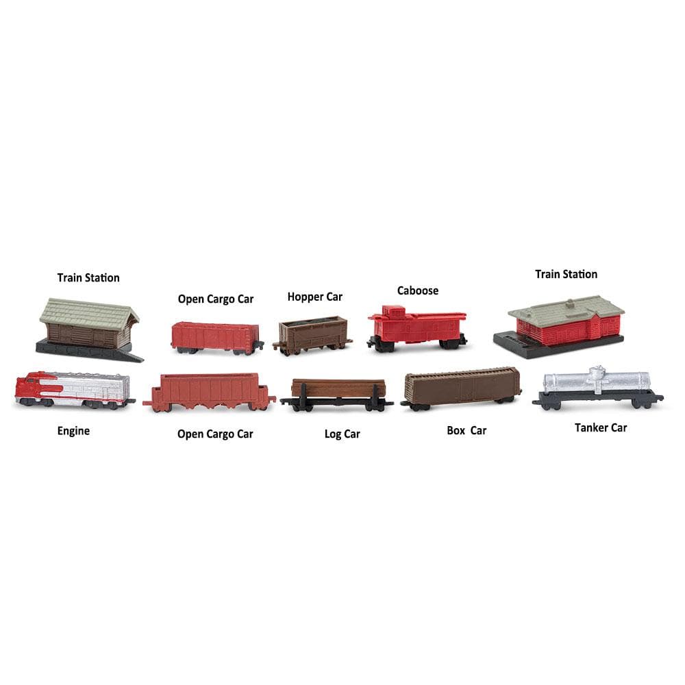 Train Station  
Open Cargo Car  
Hopper Car  
Caboose  
Train Station  
Engine  
Open Cargo Car  
Log Car  
Box Car  
Tanker Car