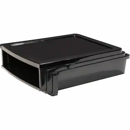 Front. Storex - Storex Quick Stack Construction Paper Sorter 500 x Sheet 3 Compartment 8.40" x 11.25" x 13" Length Black Plastic - Black.