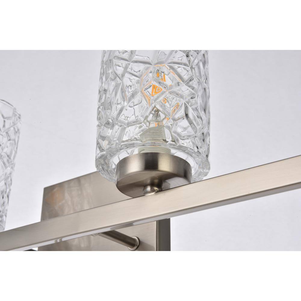 Angle. Living District - Cassie 4 lights bath sconce in satin nickel with clear shade - Satin Nickel And Clear Shade.
