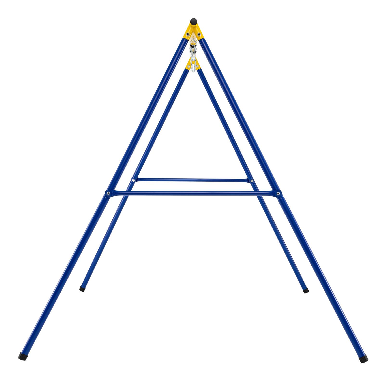 Alt View 9. Gymax - Gymax Extra Large A-frame Swing Stand 73'' Height Heavy-duty Metal Swing Frame w/ 4 Ground Stakes for Kids & Adults - Blue and Yellow.