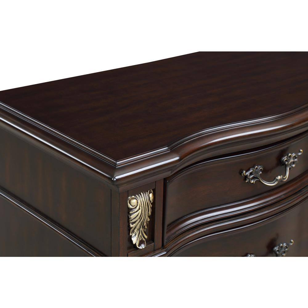 Left. New Classic Furniture - Furniture Maximus Solid Wood 3-Drawer Nightstand in Madeira - Brown.