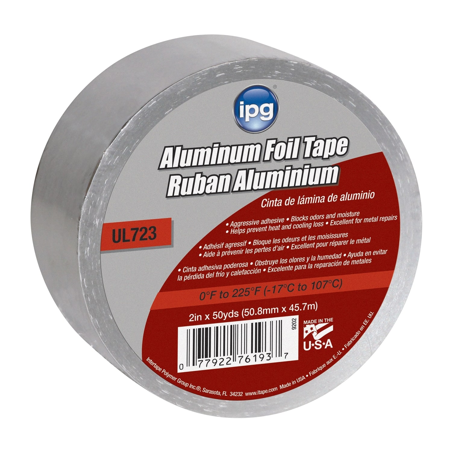 IPG - 2 in. W X 50 yd L Silver Foil Tape