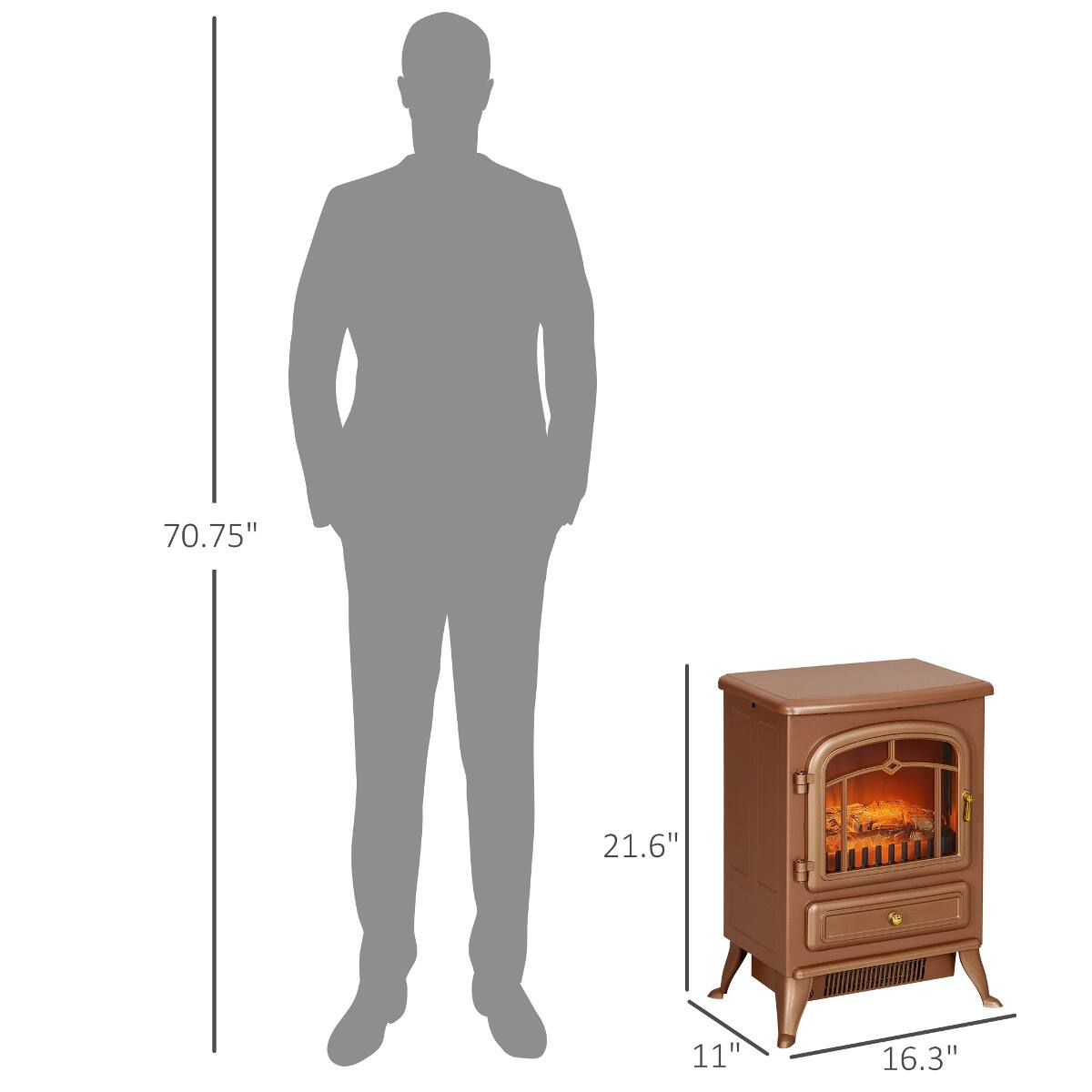 70.75"  
21.6"  
11"  
16.3"