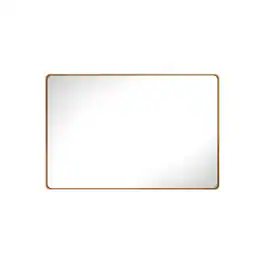 Boyel Living - 32-Inch x 48-Inch Rectangular Aluminum-Framed Bathroom Wall Mirror - Bronze