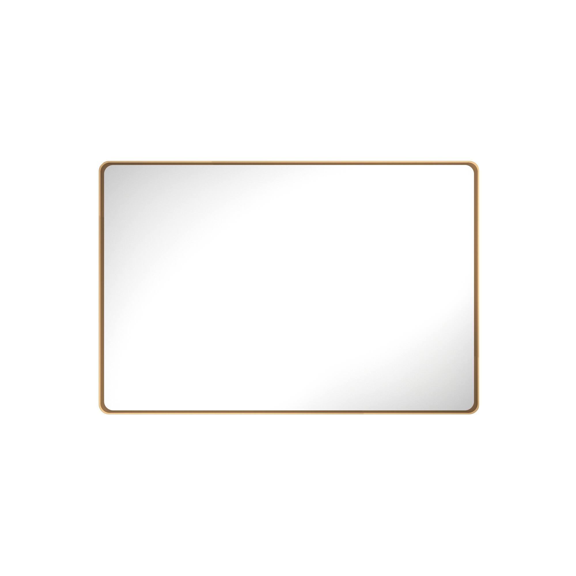 Boyel Living - 32-Inch x 48-Inch Rectangular Aluminum-Framed Bathroom Wall Mirror - Bronze