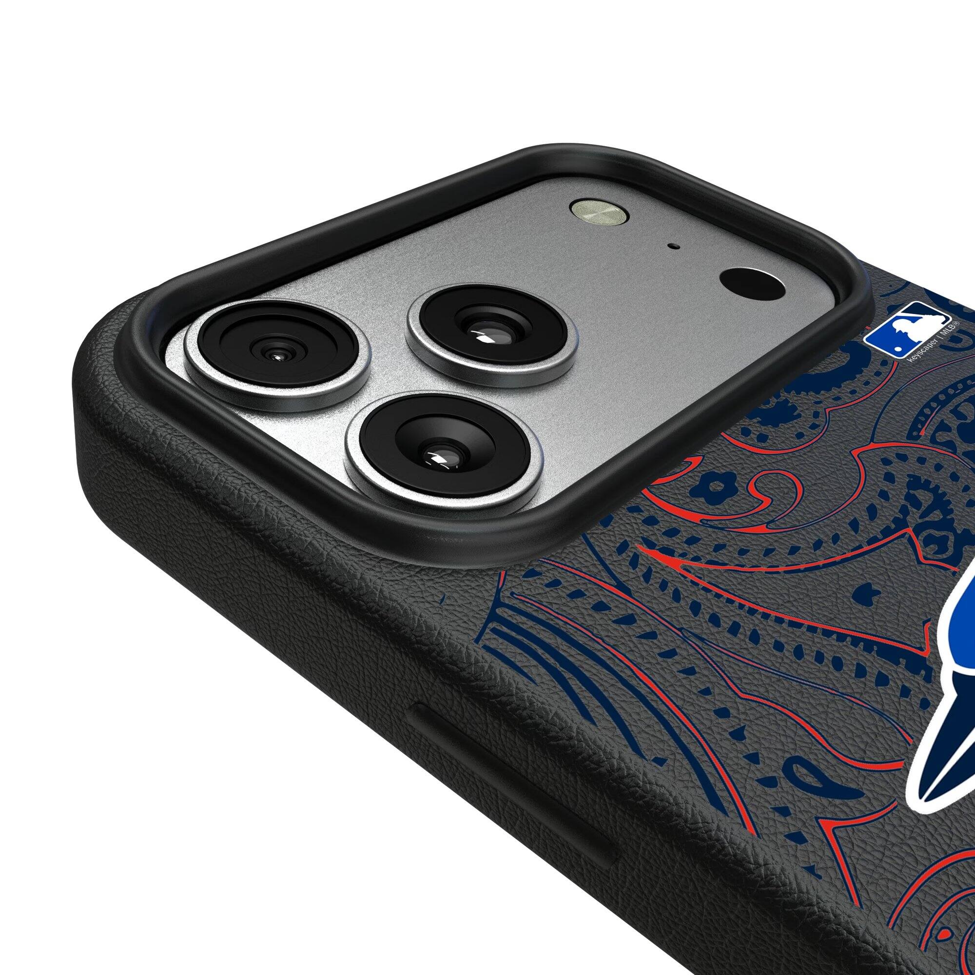 Alt View 2. Keyscaper - Toronto Blue Jays Paisley iPhone Magnetic Bump Case - 15 - Black.