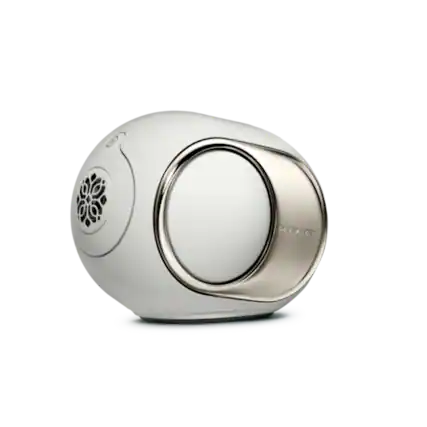 Front. Devialet - Phantom Ultimate 98 dB Wireless Bookshelf Speaker - Light Pearl.