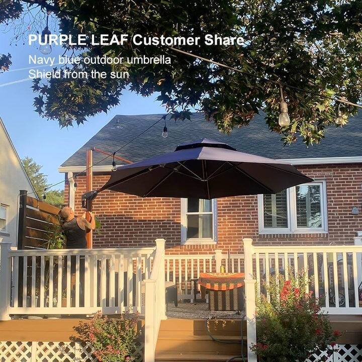 PURPLE LEAF Customer Share  
Navy blue outdoor umbrella  
Shield from the sun