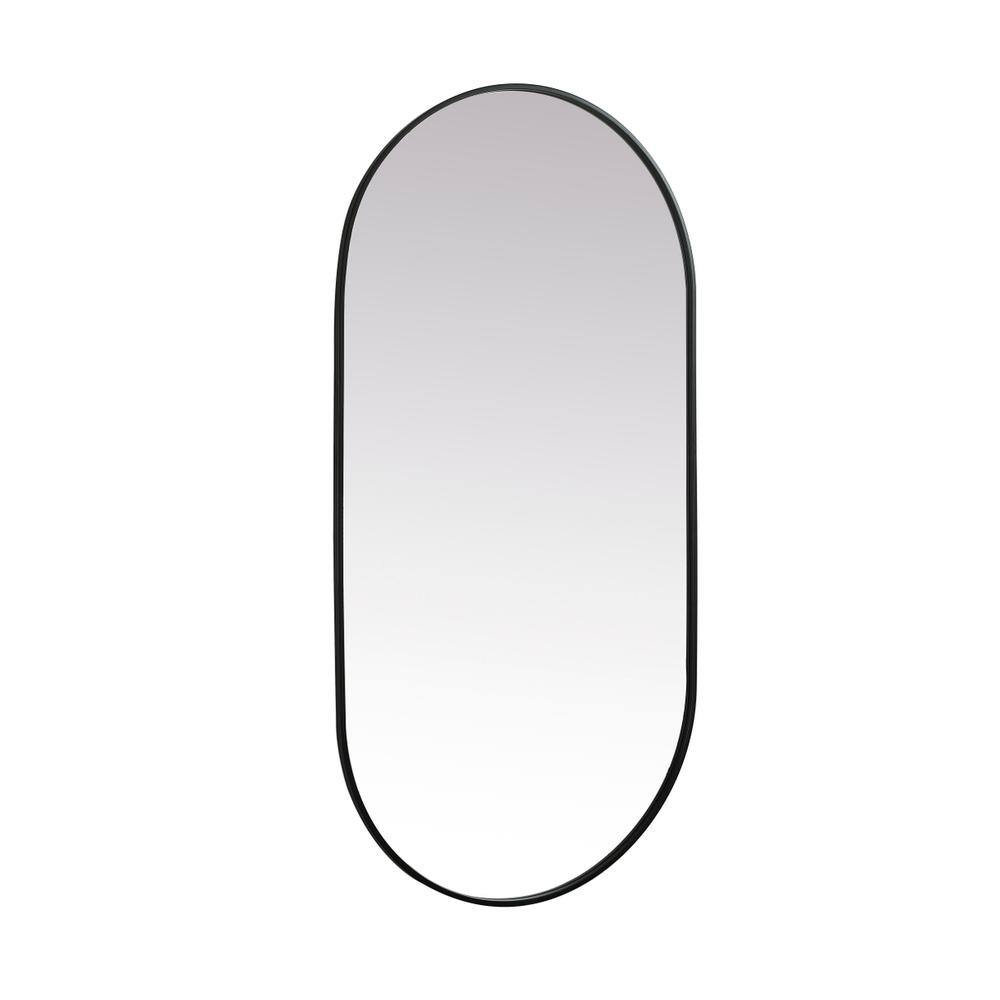 Alt View 1. Elegant Decor - Metal Frame Oval Mirror 30x60 Inch in Black - Black.