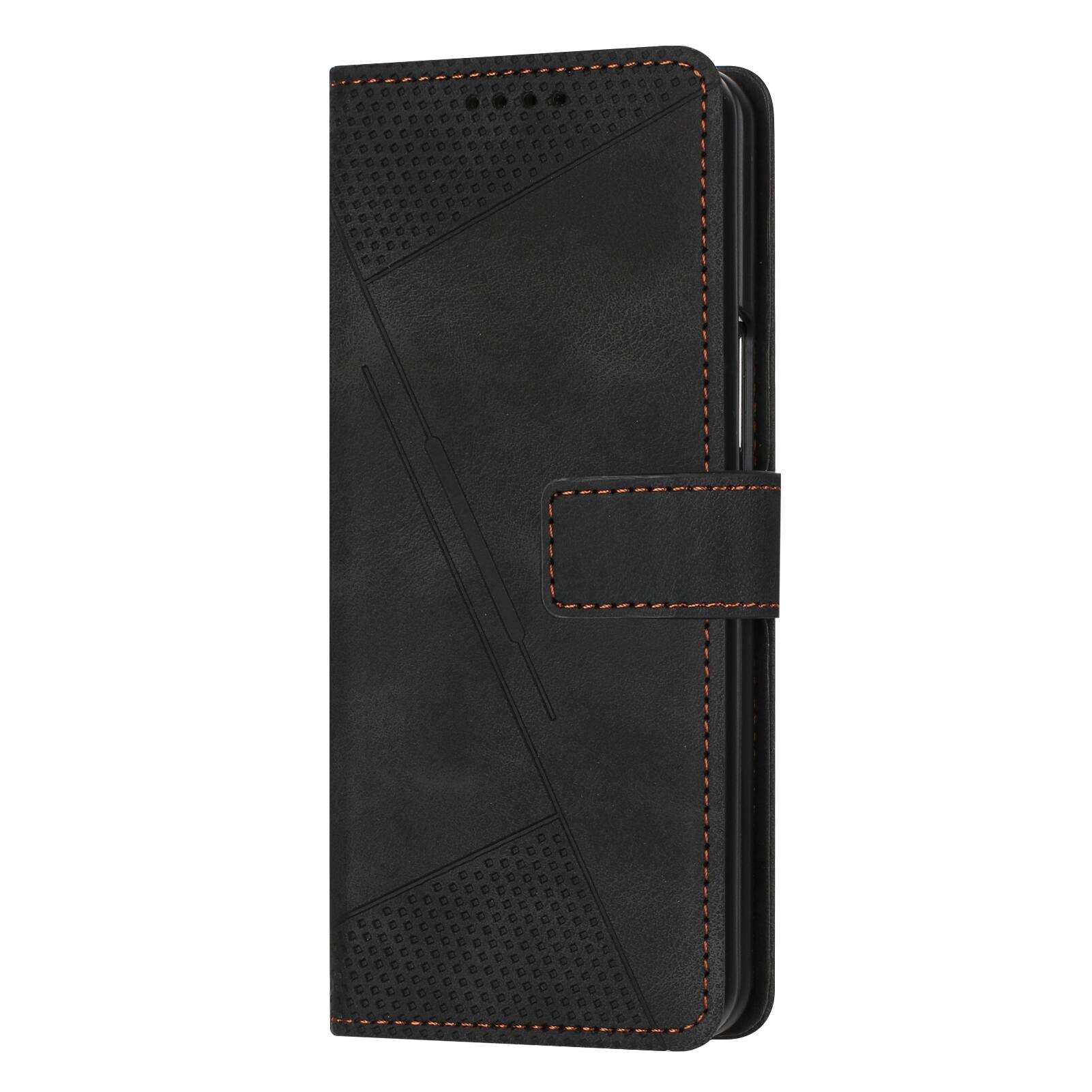 Back. Dteck - Wallet Case for Samsung Galaxy Z Fold8 Ultra, Magnetic Shockproof PU Leather Card Holder Flip Stand Hard Cover - Black.