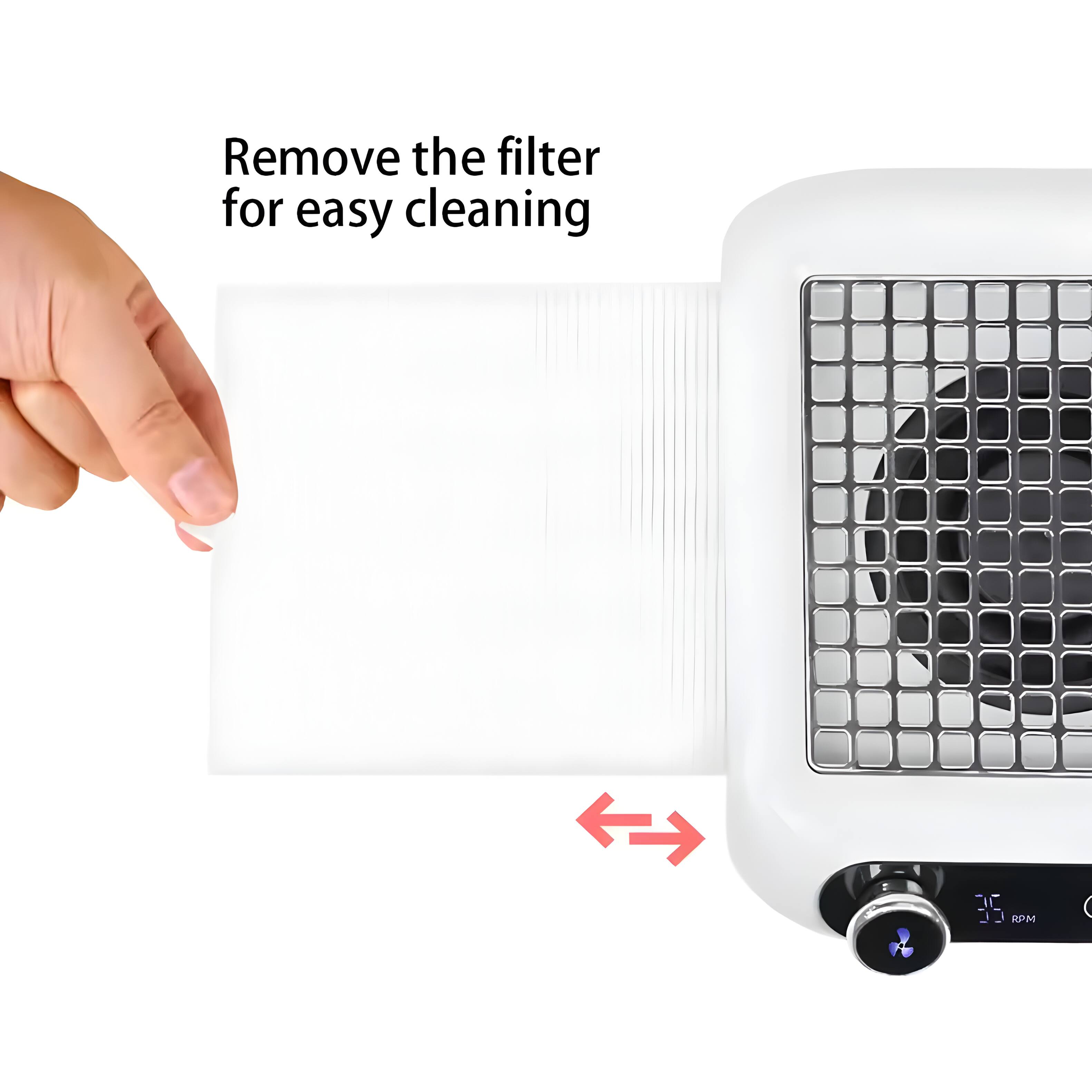 Remove the filter for easy cleaning

35 RPM