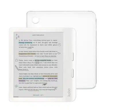 Kobo Libra Colour eReader (White) with Bundle 2024 Clear Case Kobo Libra Colour eReader (White) with Bundle 2024 Clear Case